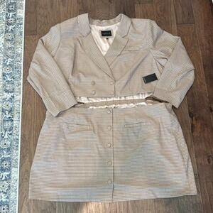 NWT ELOQUII‎ Open Front Houndstooth Texture Blazer Dress- Sz 30